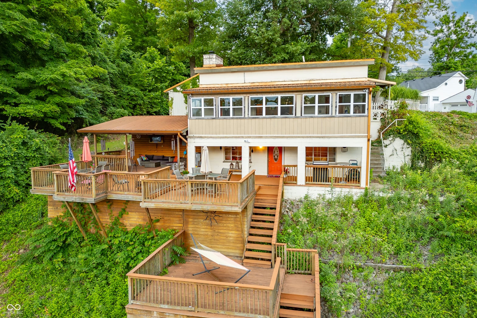 Aerial view at 409 W Lakeview Drive, Nineveh, IN