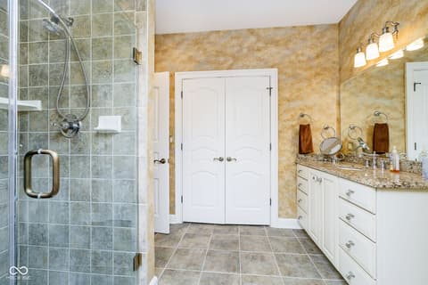 Primary bathroom at 8358 Hidden Point Drive, Indianapolis, IN