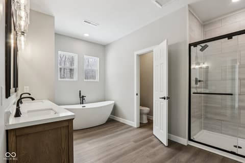 Primary bathroom at 1618 N Molala Trail, Greensburg, IN
