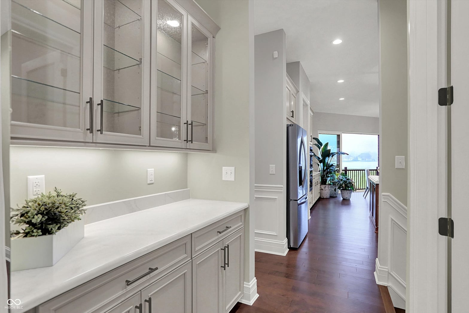 Bright contemporary kitchen with water views and quality finishes.