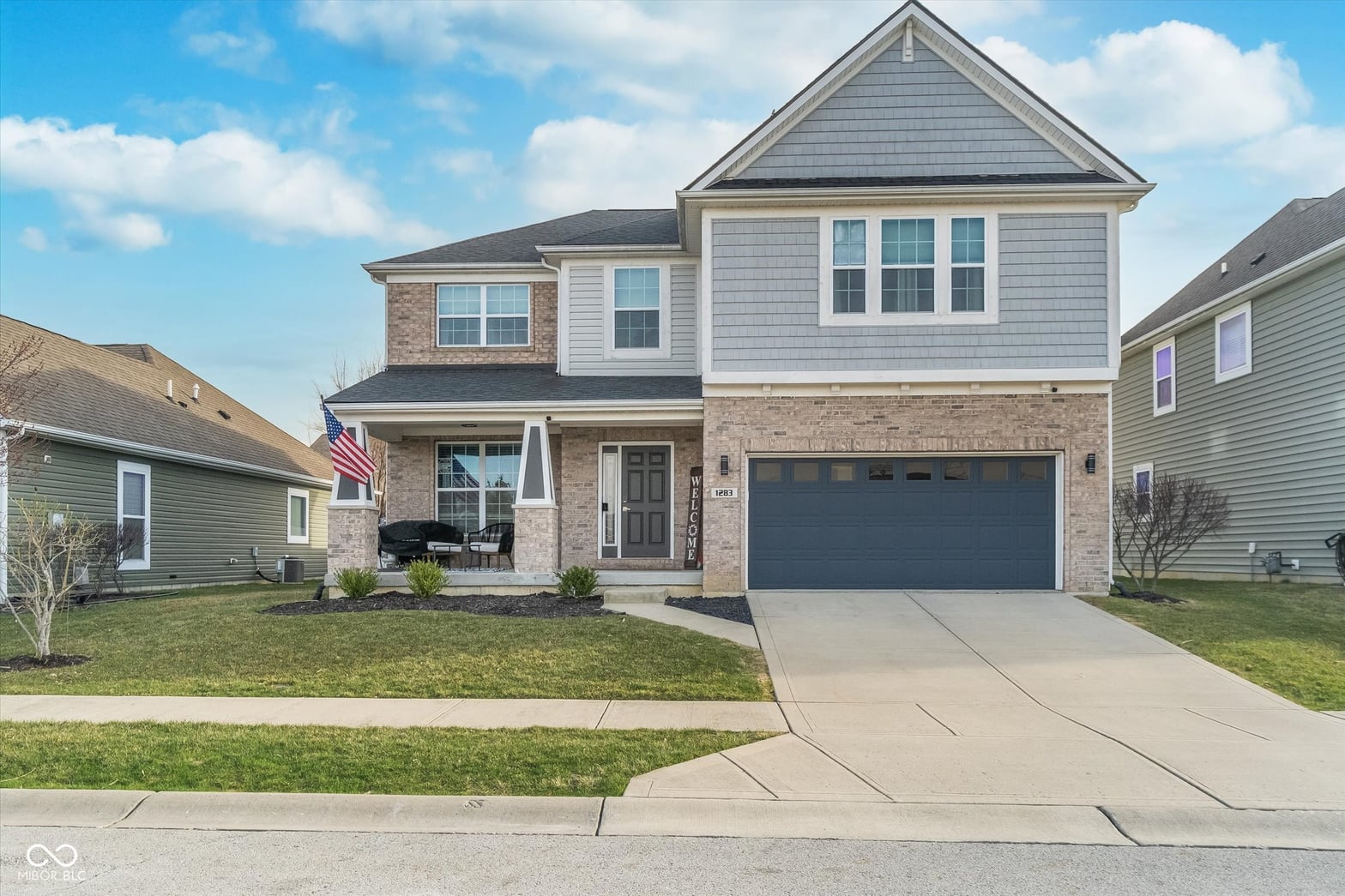 Front exterior at 1283 Cliff View Drive, Westfield, IN