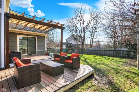 Outdoor living area at 1377 Edinburgh Drive, Carmel, IN