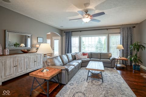Living room at 10053 Soaring Eagle Lane, Fishers, IN