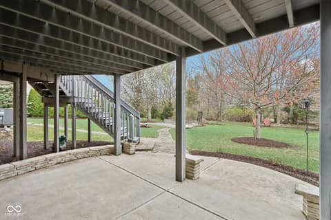 Outdoor living area at 3892 Pelham Road, Carmel, IN