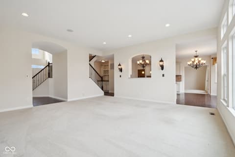 Living room at 3892 Pelham Road, Carmel, IN