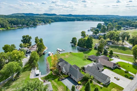 Aerial view at 1085 E North Shore Drive, Brownstown, IN