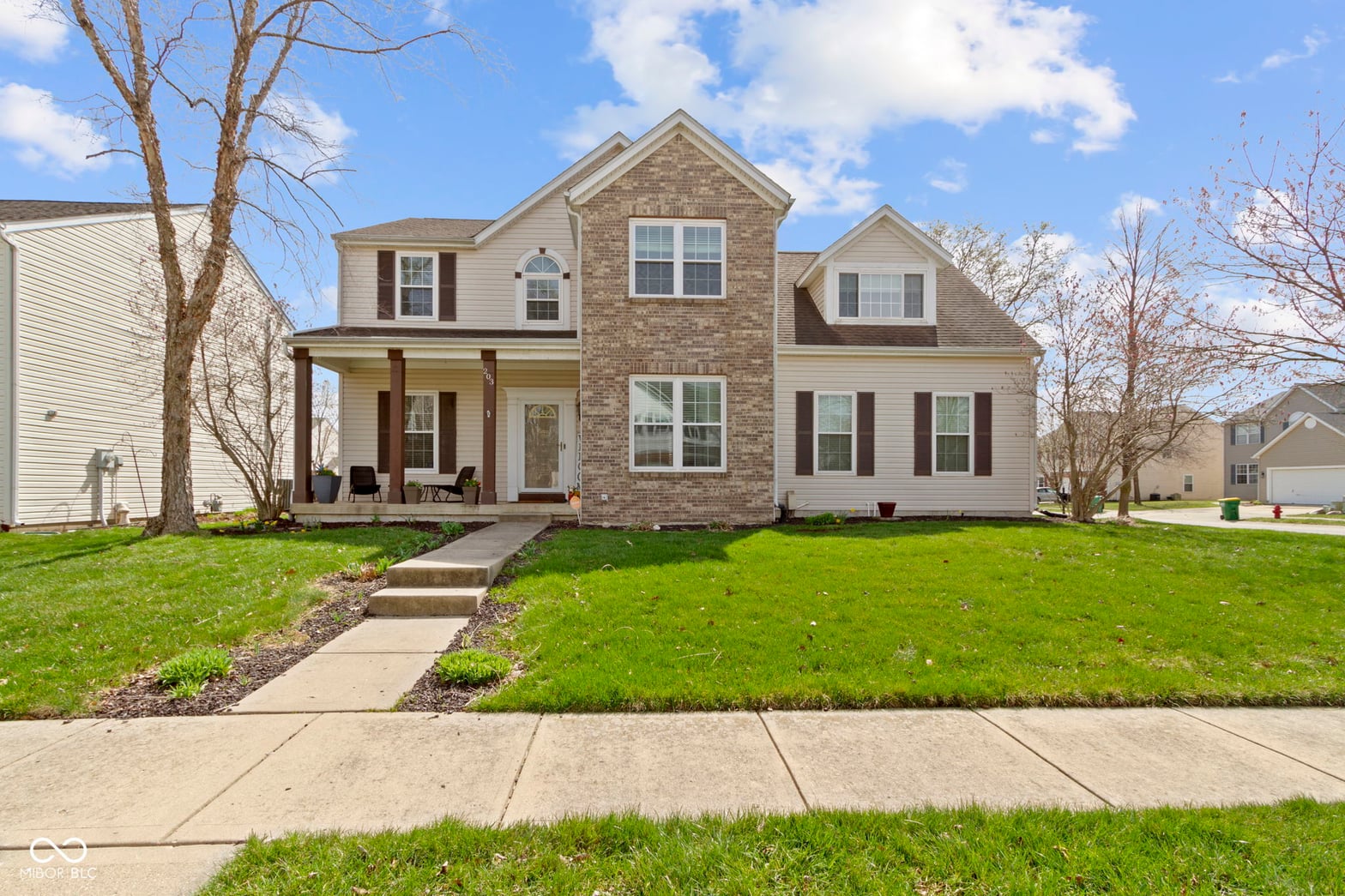 Front exterior at 203 Winslow Drive, Westfield, IN
