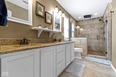 Primary bathroom at 203 Winslow Drive, Westfield, IN