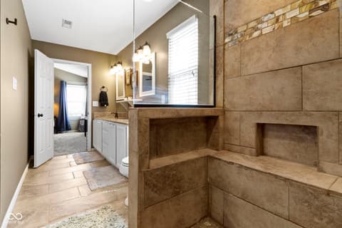 Primary bathroom at 203 Winslow Drive, Westfield, IN