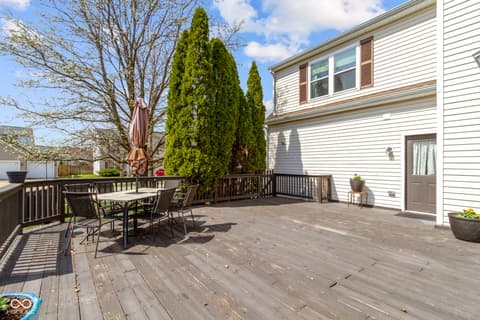 Outdoor living area at 203 Winslow Drive, Westfield, IN