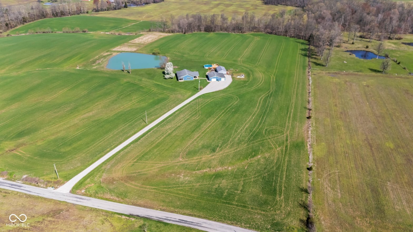 Aerial view at 12160 W Blake Road, Deputy, IN