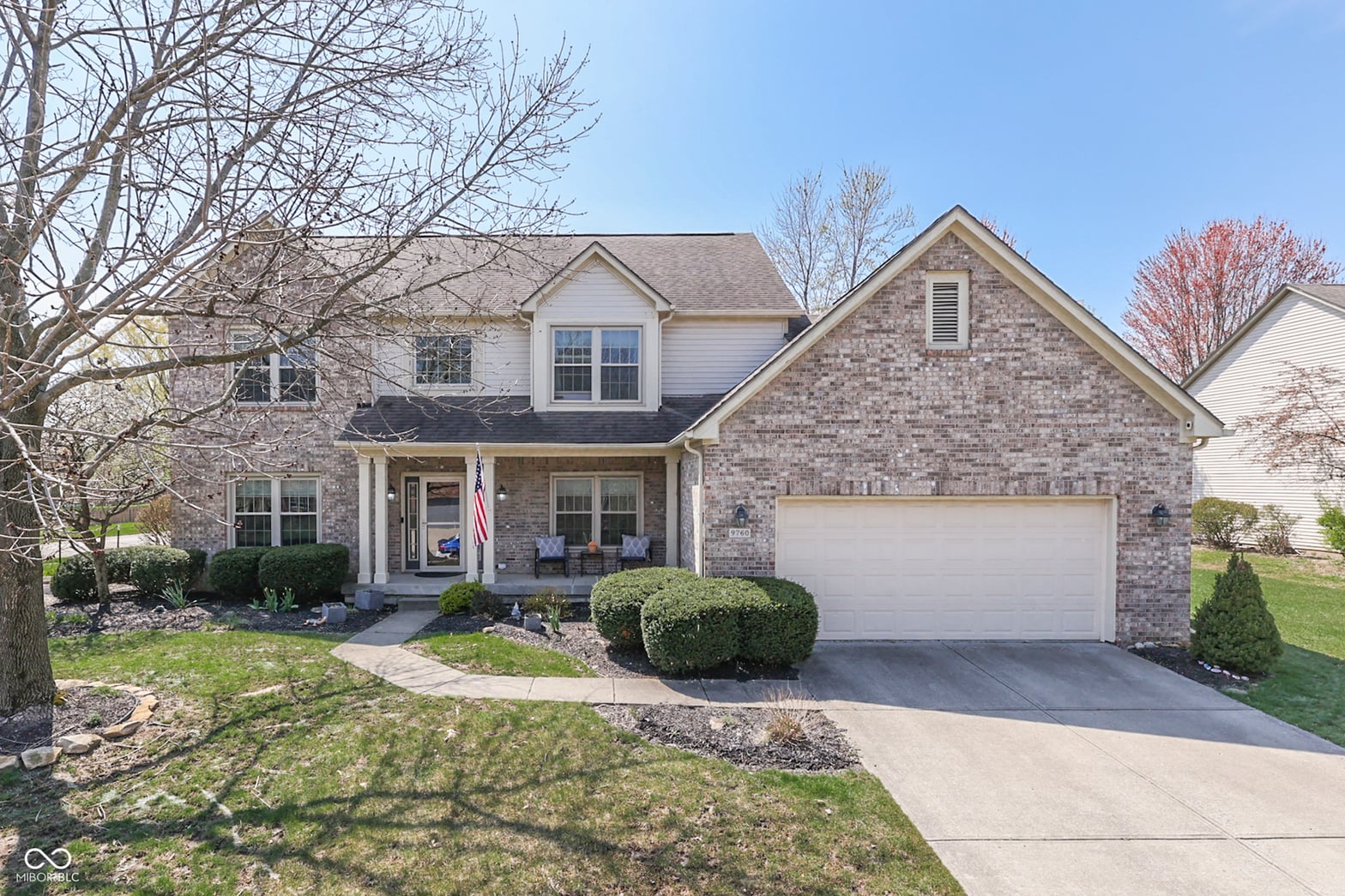 Front exterior at 9760 Logan Lane, Fishers, IN