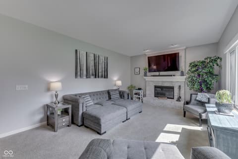 Living room at 9760 Logan Lane, Fishers, IN
