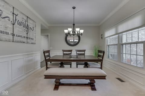 Dining room at 9760 Logan Lane, Fishers, IN