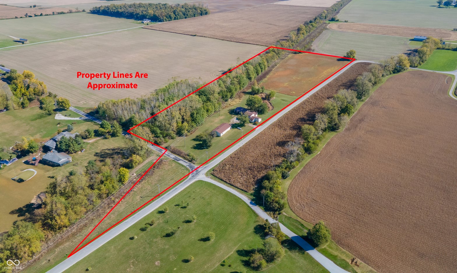 Aerial view at 9056 E 650 N, Wilkinson, IN