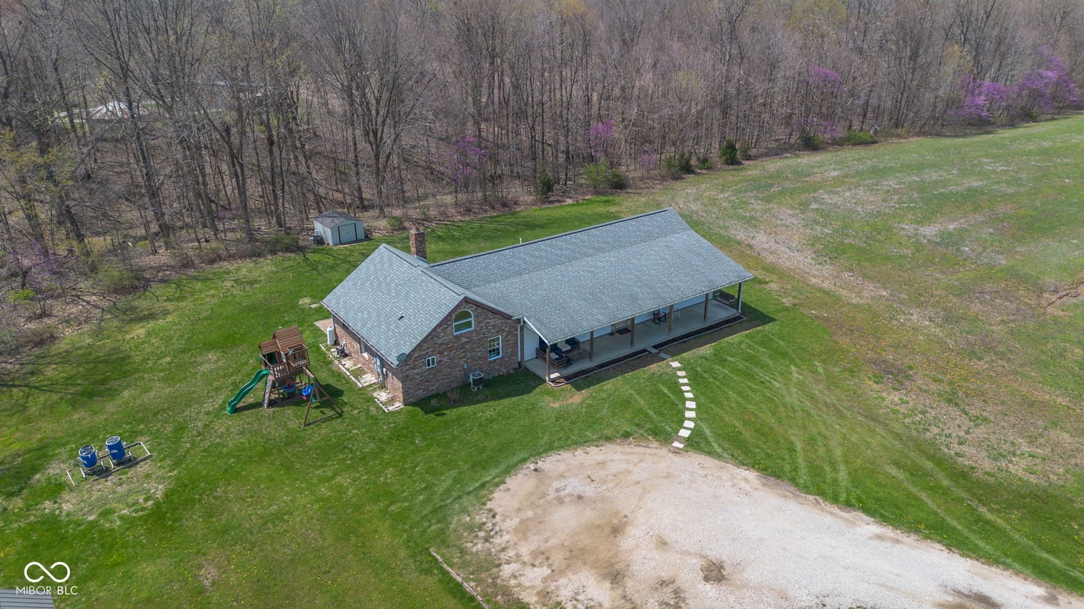 Aerial view at 9009 Delany Road, Freedom, IN