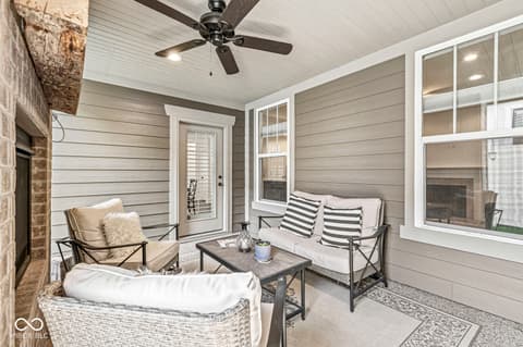 Outdoor living area at 7092 Cherry Creek Boulevard, Carmel, IN