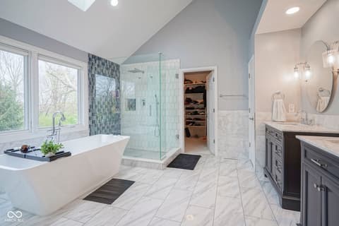 Primary bathroom at 3837 Penzance Place, Carmel, IN