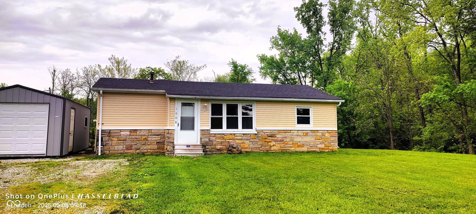 Front exterior at 1608 W County Road 1000 S, Westport, IN