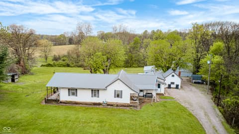Aerial view at 5320 S Lick Crk Road, Morgantown, IN
