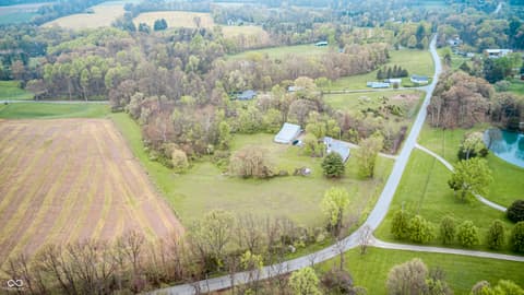 Aerial view at 5320 S Lick Crk Road, Morgantown, IN