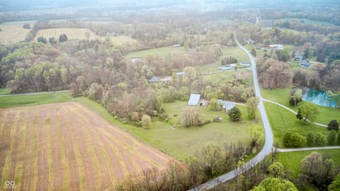 Aerial view at 5320 S Lick Crk Road, Morgantown, IN