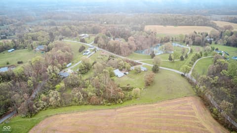 Aerial view at 5320 S Lick Crk Road, Morgantown, IN