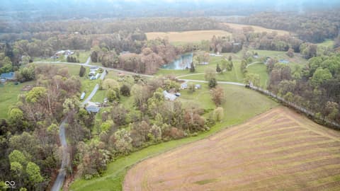 Aerial view at 5320 S Lick Crk Road, Morgantown, IN