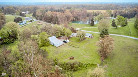 Aerial view at 5320 S Lick Crk Road, Morgantown, IN