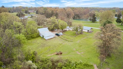 Aerial view at 5320 S Lick Crk Road, Morgantown, IN