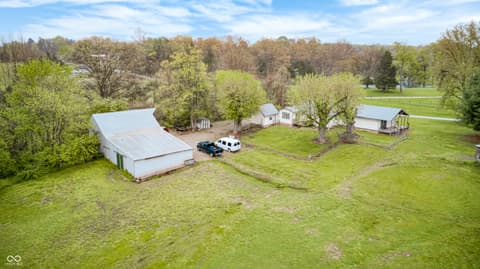 Aerial view at 5320 S Lick Crk Road, Morgantown, IN