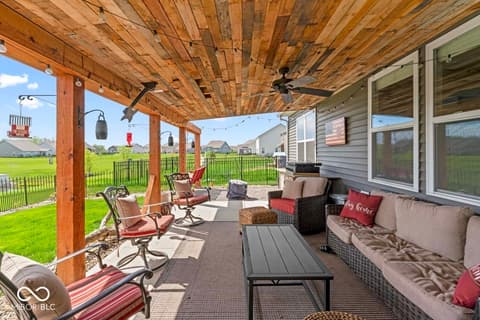 Outdoor living area at 161 Tamarack Larch Boulevard, Cicero, IN