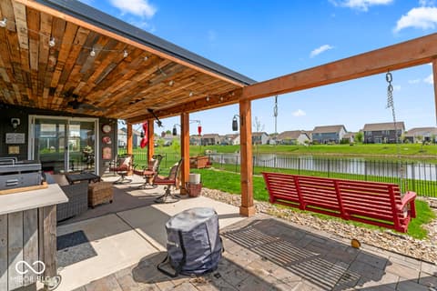 Outdoor living area at 161 Tamarack Larch Boulevard, Cicero, IN