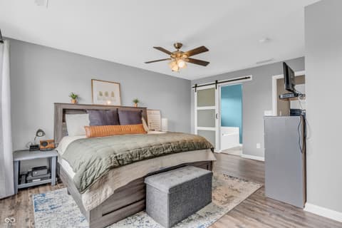 Primary bedroom at 401 Shadetree Lane, Sheridan, IN