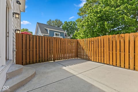 Outdoor living area at 608 East 21st Street, Indianapolis, IN