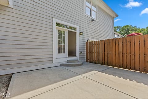 Outdoor living area at 608 East 21st Street, Indianapolis, IN