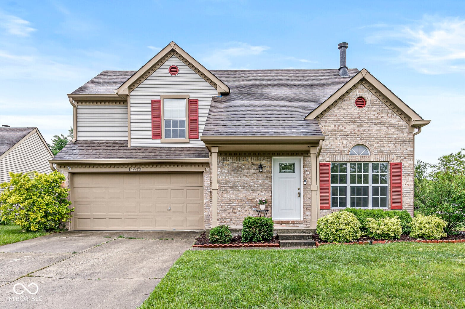 Front exterior at 11072 Lake Run Drive, Fishers, IN