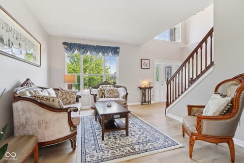 Living room at 4017 Ivory Court, Carmel, IN