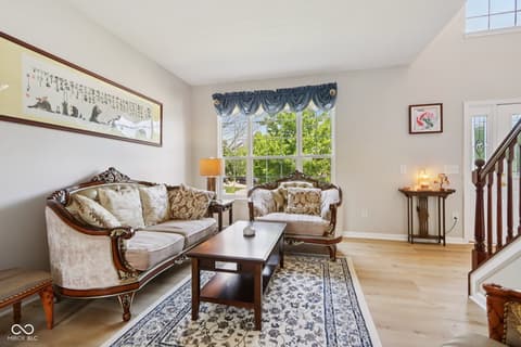 Living room at 4017 Ivory Court, Carmel, IN