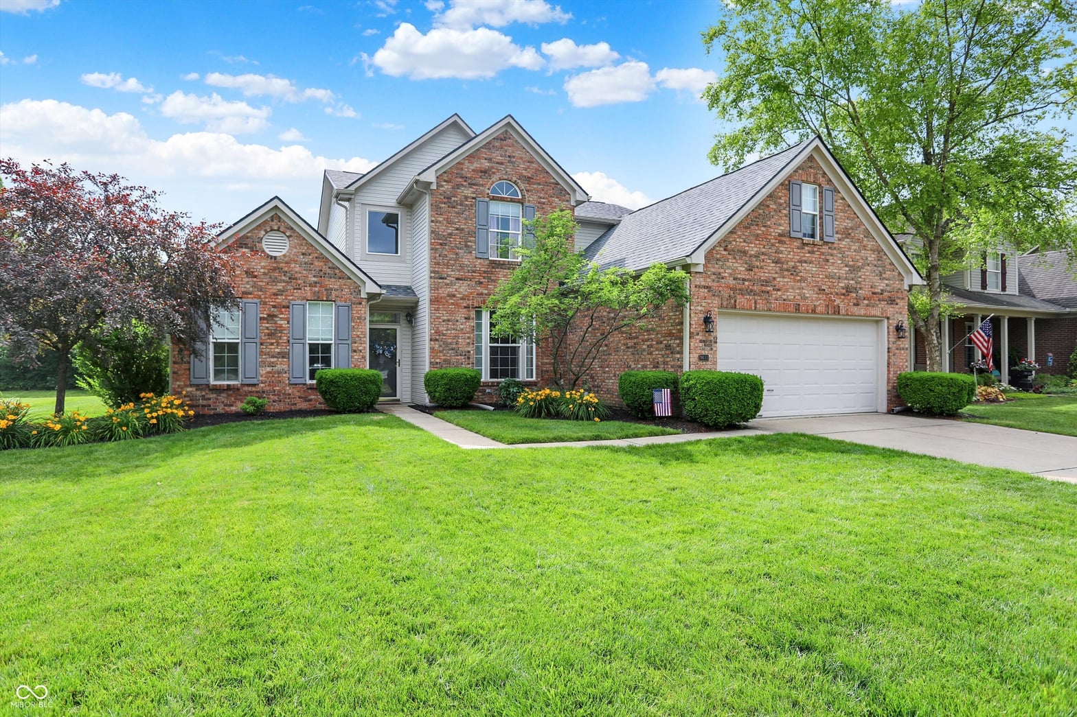 Front exterior at 9653 Cypress Way, Carmel, IN