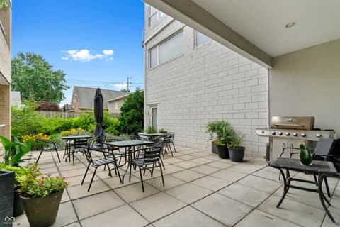 Outdoor living area at 932 N Broadway Street, Indianapolis, IN
