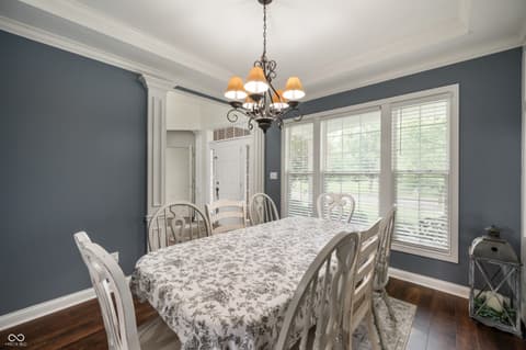 Dining room at 10931 Hidden Hollow Court, Fishers, IN
