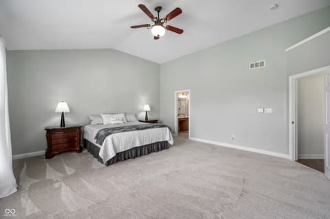 Primary bedroom at 10931 Hidden Hollow Court, Fishers, IN