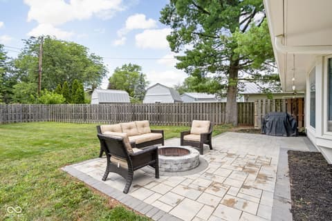 Outdoor living area at 612 Kinzer Avenue, Carmel, IN