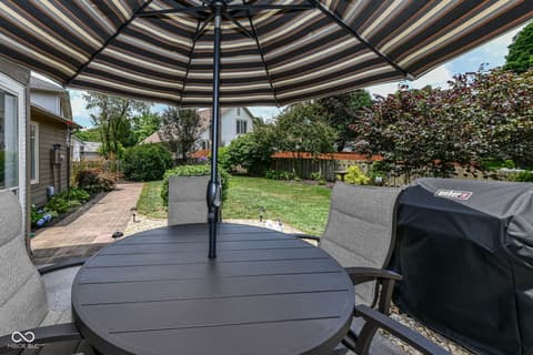 Outdoor living area at 4646 Lambeth Walk, Carmel, IN