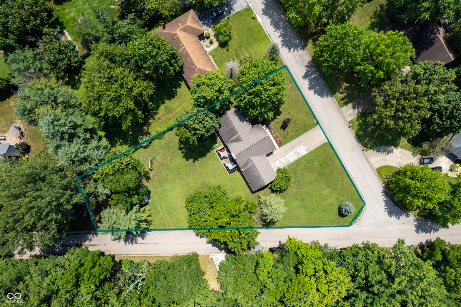 Aerial view at 7630 W Mockingbird Court, Fairland, IN