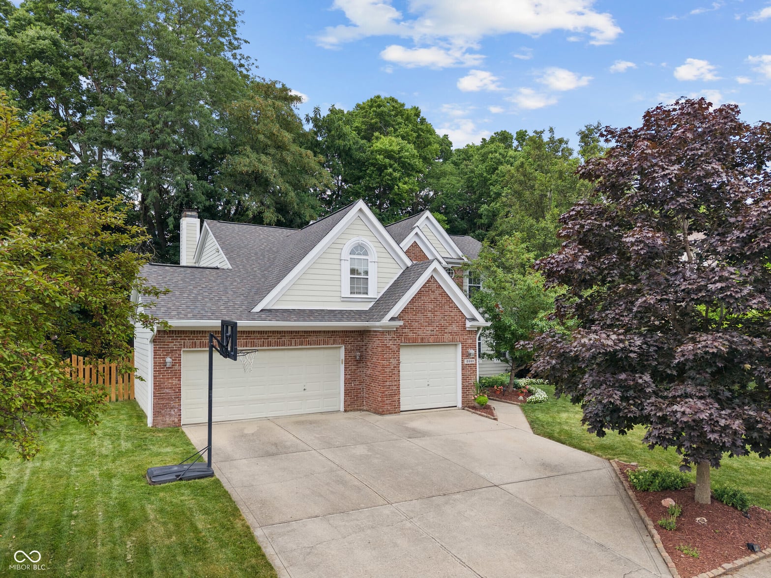 Front exterior at 10860 Pine Bluff Drive, Fishers, IN