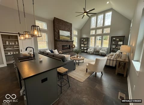 Family room at 3380 N Pine Song Drive, Martinsville, IN