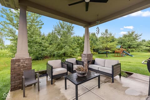 Outdoor living area at 20956 Waters Edge Court, Noblesville, IN