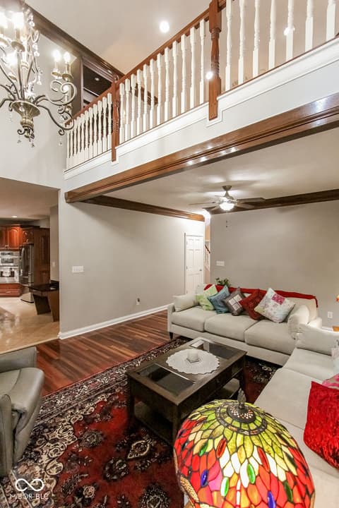 Living room at 7619 Oak Grove Drive, Indianapolis, IN